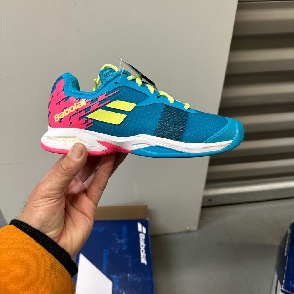 Babolat tennis shose size  3. 3.5 4 5kids color blue yellow white - Picture 4 of 10